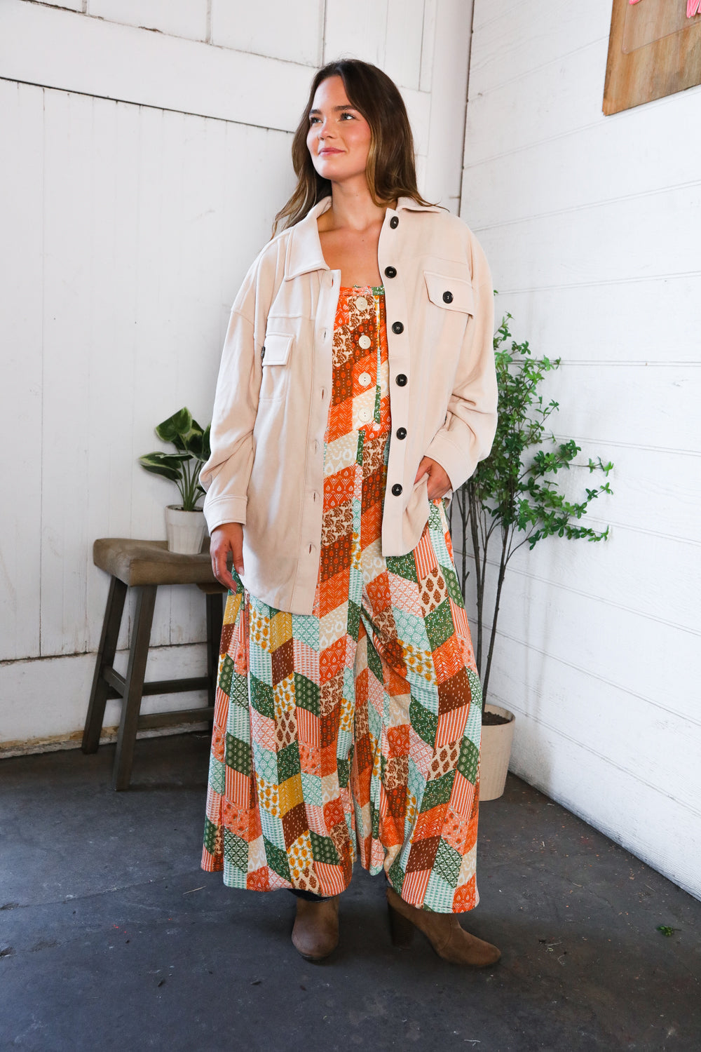 Easy Does It Patchwork Wide Leg Jumper