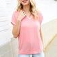 Weekend Ready Coral Collar Notch Neck Waffle Knit Top