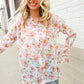 The Feminine Touch Chiffon Button-Down Floral Ruffle Sleeve Blouse