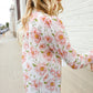 The Feminine Touch Chiffon Button-Down Floral Ruffle Sleeve Blouse