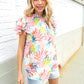 Eyes On You Ivory Abstract Print Frill Neck Double Flutter Sleeve Top
