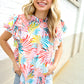 Eyes On You Ivory Abstract Print Frill Neck Double Flutter Sleeve Top