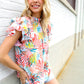 Eyes On You Ivory Abstract Print Frill Neck Double Flutter Sleeve Top