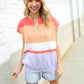 Lock Eyes Coral Notched Neck Drop Shoulder Sweater Top