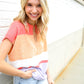 Lock Eyes Coral Notched Neck Drop Shoulder Sweater Top