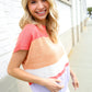 Lock Eyes Coral Notched Neck Drop Shoulder Sweater Top