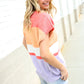 Lock Eyes Coral Notched Neck Drop Shoulder Sweater Top