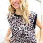 Be Bold Dolman Short Sleeve Leopard Print Knit Top