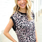 Be Bold Dolman Short Sleeve Leopard Print Knit Top