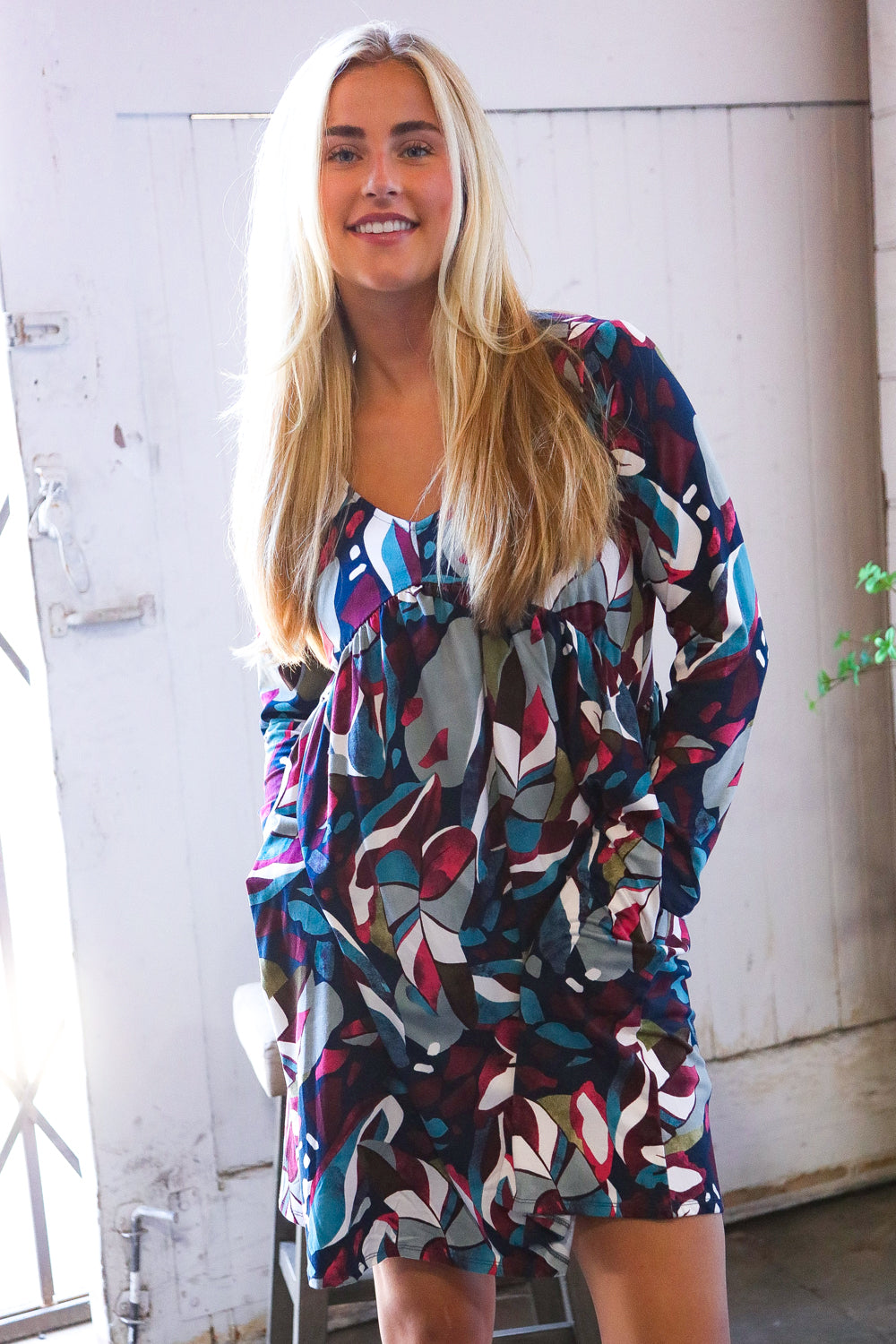 An Evening Out Navy Empire Waist Dress