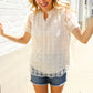Classy Chic Ivory Swiss Dot Chiffon Button Yoke Lined Blouse