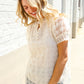 Classy Chic Ivory Swiss Dot Chiffon Button Yoke Lined Blouse