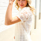 Classy Chic Ivory Swiss Dot Chiffon Button Yoke Lined Blouse