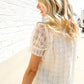 Classy Chic Ivory Swiss Dot Chiffon Button Yoke Lined Blouse