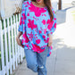 Follow Me Fuchsia Floral Asymmetrical Coverup Blouse