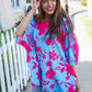 Follow Me Fuchsia Floral Asymmetrical Coverup Blouse
