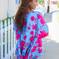 Follow Me Fuchsia Floral Asymmetrical Coverup Blouse
