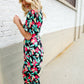 Spring Vibes Tropical Floral Ruffle Sleeve Wide Leg Jumpsuit