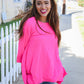 Be Bold Hot Pink Glitter Stud Scarf Hem Top