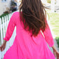 Be Bold Hot Pink Glitter Stud Scarf Hem Top