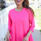 Be Bold Hot Pink Glitter Stud Scarf Hem Top
