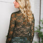 A Feminine Touch Olive Semi Sheer Lace Top