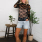 A Feminine Touch Black Semi Sheer Lace Top