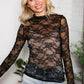 A Feminine Touch Black Semi Sheer Lace Top
