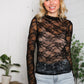 A Feminine Touch Black Semi Sheer Lace Top