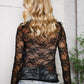 A Feminine Touch Black Semi Sheer Lace Top