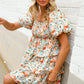 Find Love Floral Print Smocked Neck Puff Sleeve Ruffle Tiered Dress
