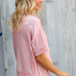 Look My Way Blush Hi-Lo French Terry Outseam Pullover
