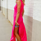 The Perfect Find Hot Pink Pointelle Sleeveless Side Slit Midi Coverup