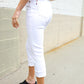 Judy Blue White Midrise Cuffed Hem Skinny Fit Capris