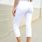 Judy Blue White Midrise Cuffed Hem Skinny Fit Capris