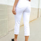 Judy Blue White Midrise Cuffed Hem Skinny Fit Capris