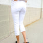 Judy Blue White Midrise Cuffed Hem Skinny Fit Capris