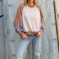 Lock Eyes Taupe & Animal Print Dolman Colorblock Terry Top