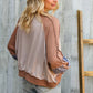 Lock Eyes Taupe & Animal Print Dolman Colorblock Terry Top