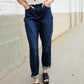 Judy Blue High-Rise Boyfriend Dark Blue Wash Jeans