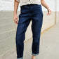 Judy Blue High-Rise Boyfriend Dark Blue Wash Jeans