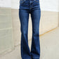 Judy Blue High Rise Trouser Flare Dark Wash Denim Jeans