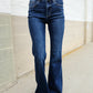 Judy Blue High Rise Trouser Flare Dark Wash Denim Jeans