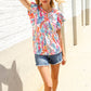 Perfect Find Ivory Floral Leaf Print Short Sleeve Babydoll Top