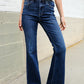 Judy Blue High Rise Trouser Flare Dark Wash Denim Jeans