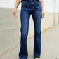 Judy Blue High Rise Trouser Flare Dark Wash Denim Jeans