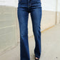 Judy Blue High Rise Trouser Flare Dark Wash Denim Jeans