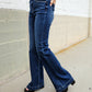 Judy Blue High Rise Trouser Flare Dark Wash Denim Jeans