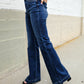 Judy Blue High Rise Trouser Flare Dark Wash Denim Jeans