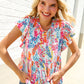 Perfect Find Ivory Floral Leaf Print Short Sleeve Babydoll Top